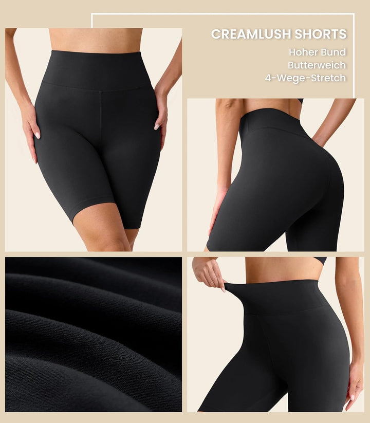 BAYDI Radlerhose Damen High Waist Kurze Hose Blickdicht Kurze Sporthose Knielang Kurze Leggings Somm
