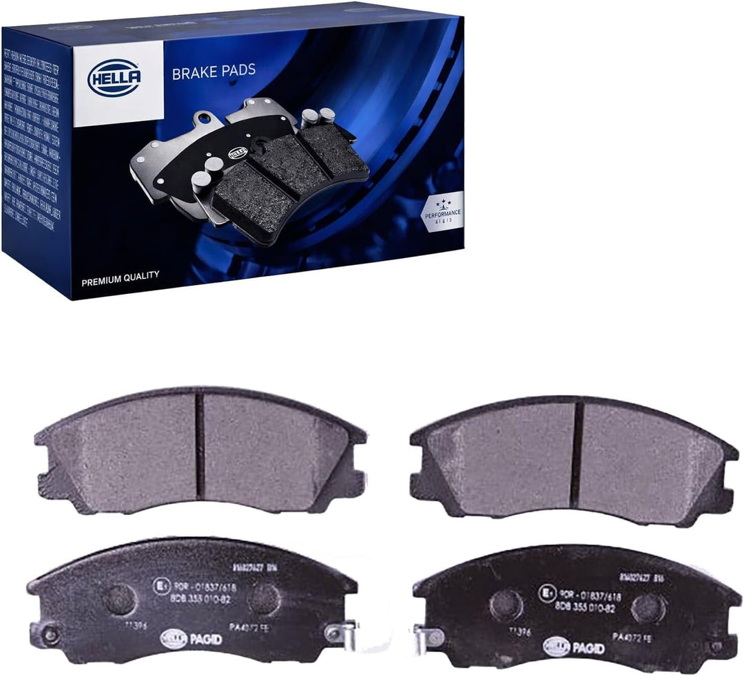 HELLA PAGID 8DB 355 010-821 Bremsbelagsatz - T1396 - Dicke/Stärke: 16.6mm - Bremssystem: Mando - mit