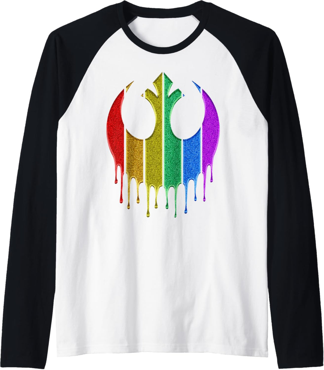 Star Wars Rebel Rainbow Glitter Logo Raglan
