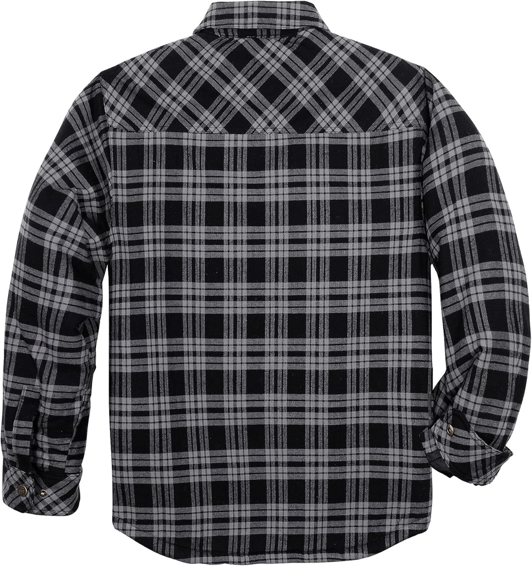 Coevals Club Herren Flanell Jacke Hemd Sherpa Holzfällerhemd Flanellhemd Langarm Kariertes Druckknöp