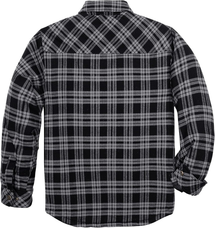 Coevals Club Herren Flanell Jacke Hemd Sherpa Holzfällerhemd Flanellhemd Langarm Kariertes Druckknöp