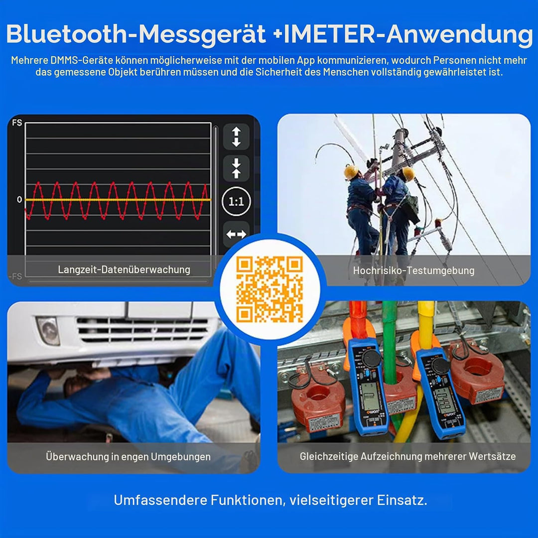 OWON CM2100B Mini Bluetooth Zangenmessgerät 20000 Zählungen Handheld True RMS 600 V 100 A AC/DC Stro