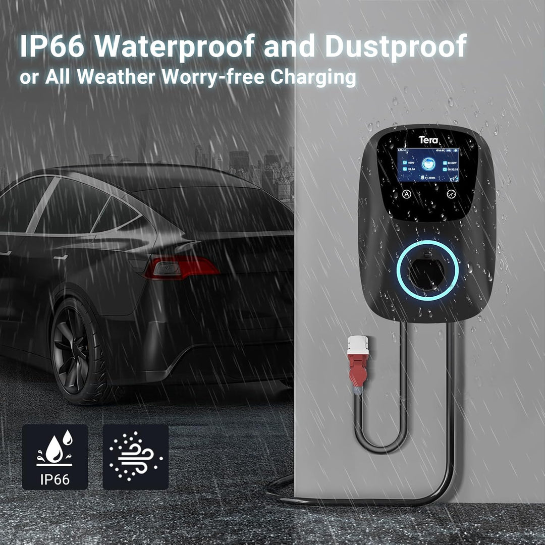 Tera EV Ladegerät Smart APP mit 32A Typ 2 22kW oder 11kW Heim Ladestation 400V CE & TÜV Wallbox 7m L