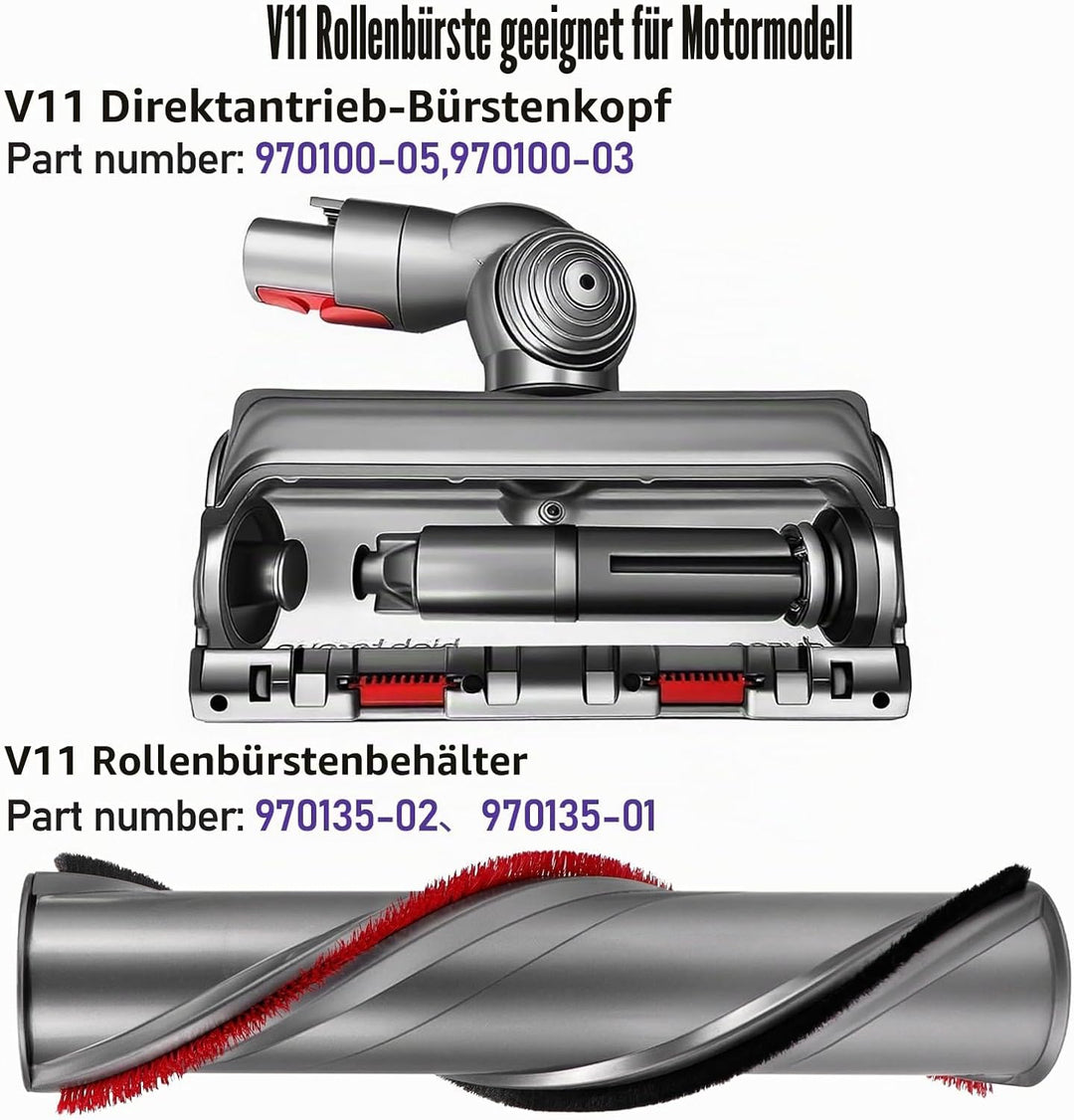 Chuancheng Bürstenrolle für Dyson V11, Scrollleiste Ersatzbürste für Dyson V11 Absolute V11 Animal S