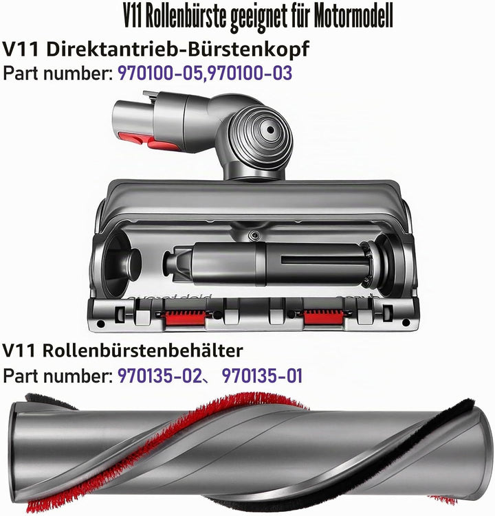 Chuancheng Bürstenrolle für Dyson V11, Scrollleiste Ersatzbürste für Dyson V11 Absolute V11 Animal S