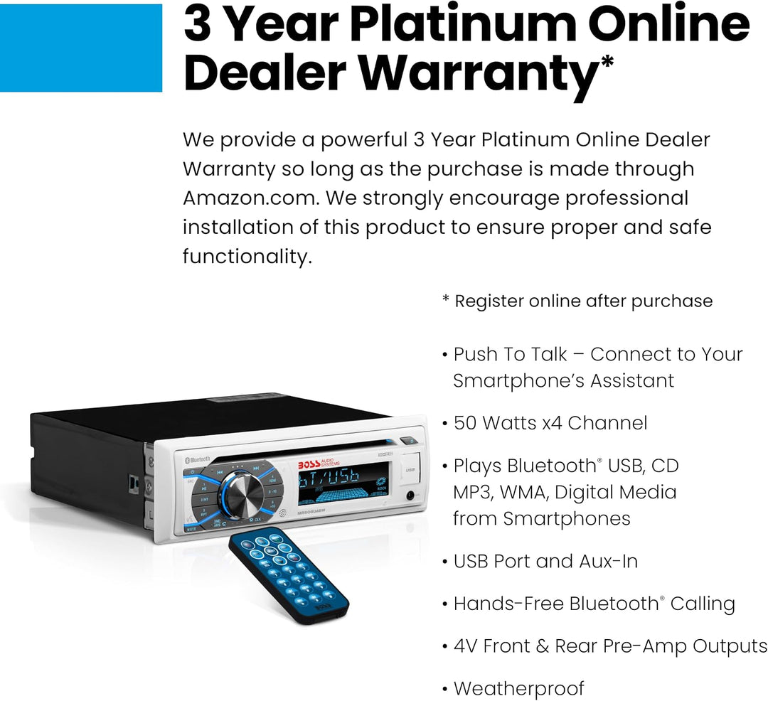 Boss Marine Radio MR508UABW Radio/CD/MP3