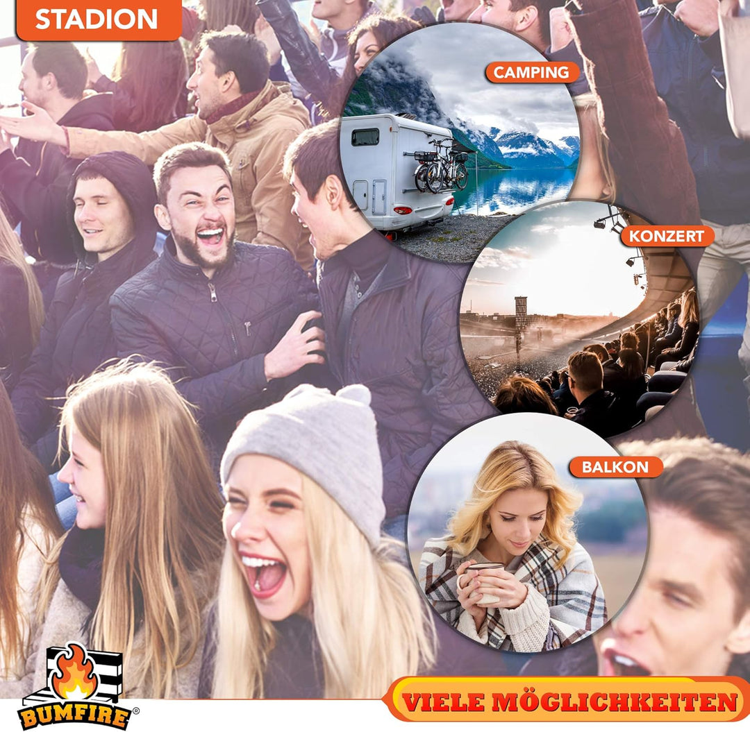 Bumfire Sitzkissen Beheizbar & Faltbar - Akku Heizkissen Kabellos mit USB Anschluss - Elektrisch Beh