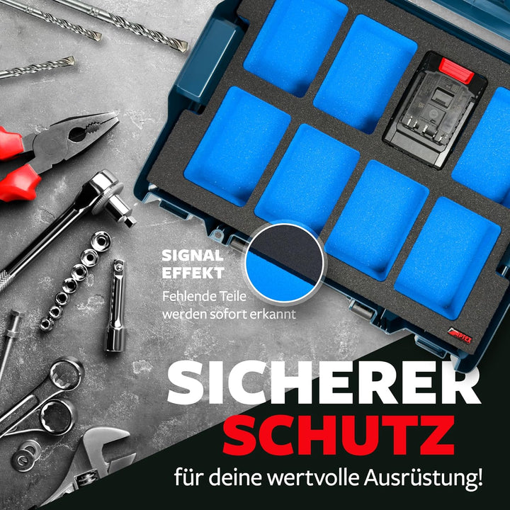 APTEX Schaumeinlage passend für 8x Bosch Akkus Expert 5.5-15Ah für Bosch L-Boxx 136