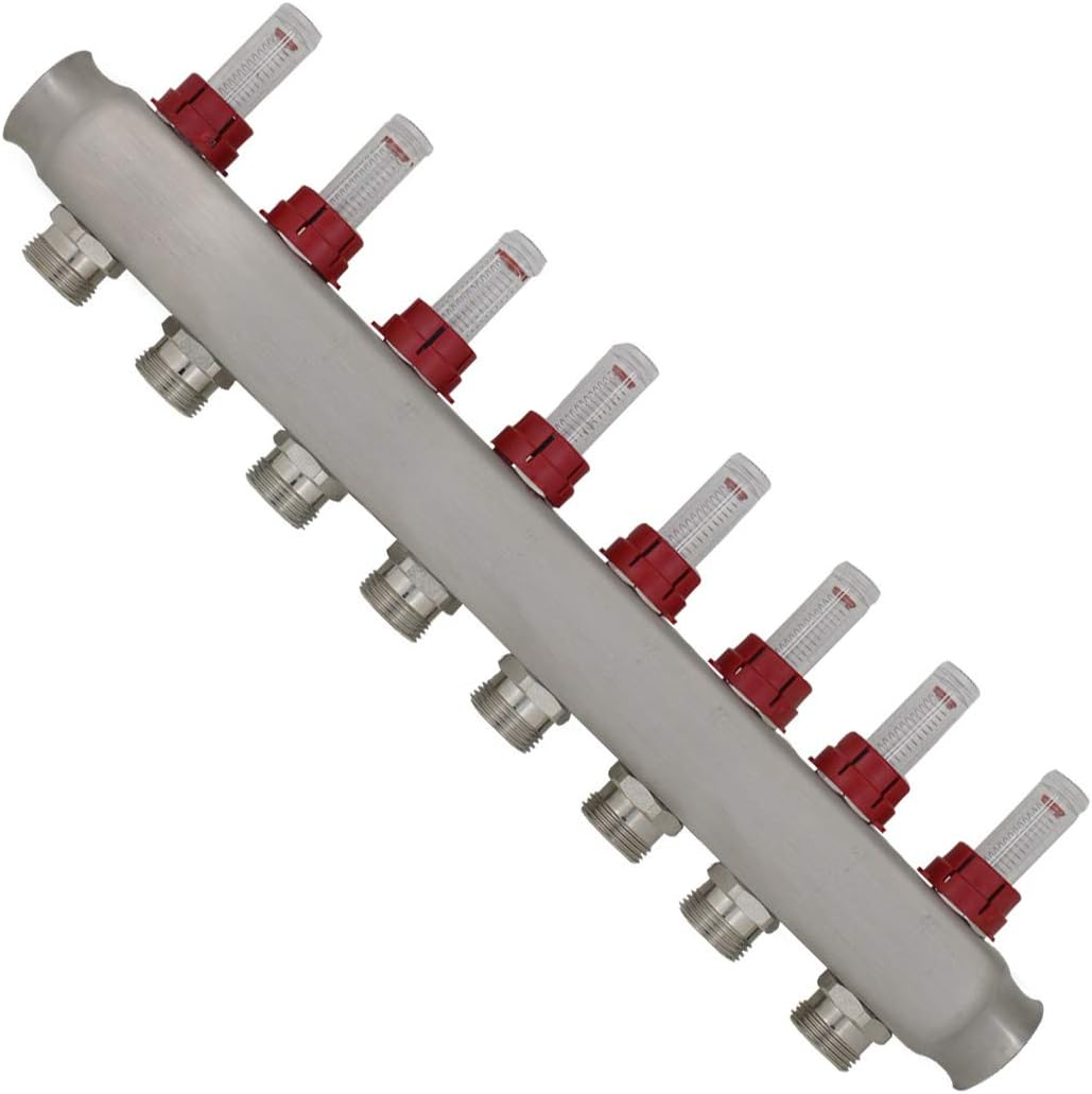Heizkreisverteiler 2 3 4 5 6 7 8 9 10 11 12 heizkreise mit durchflussmesser durchflussanzeiger fussb