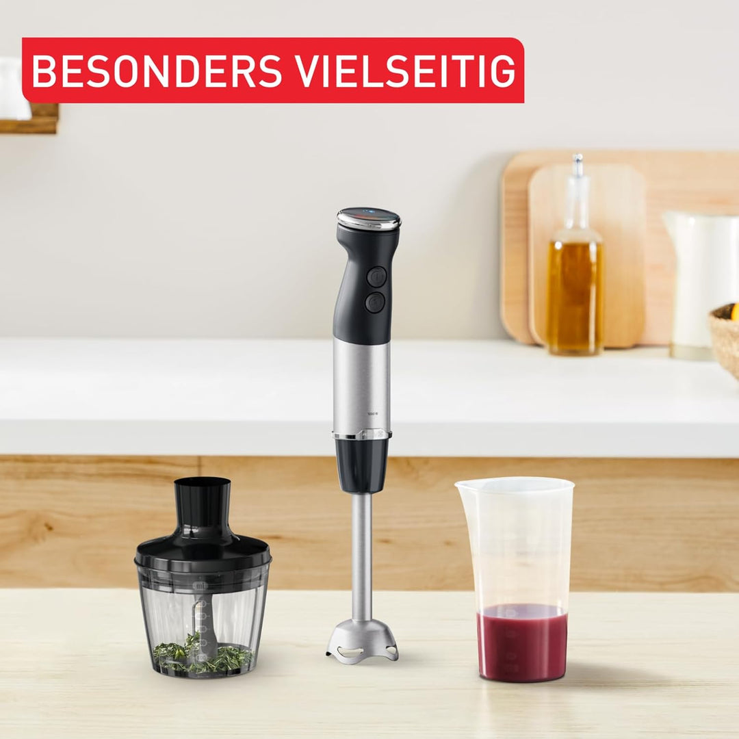 Tefal Quickchef+ 2-in-1 Stabmixer und Zerkleinerer, 1000 W, intuitive Geschwindigkeitsregelung, Turb