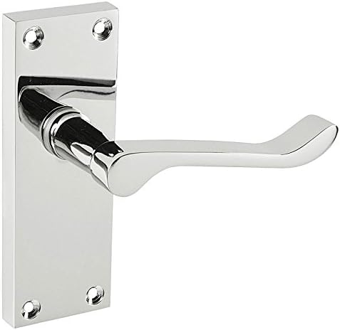 Türgriffe im viktorianischen Schnörkel-Design, Hebelklinke, poliertes Chrom, Premium-Qualität
