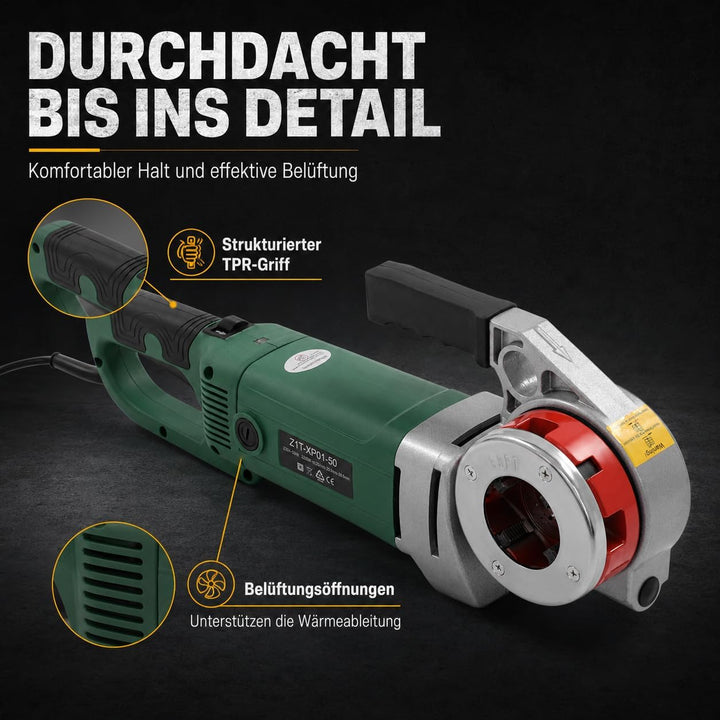 2300W Tragbare Gewindeschneidmaschine, Elektrischer Rohreinfädler für Rohre mit Tragetasche, 6 Matri