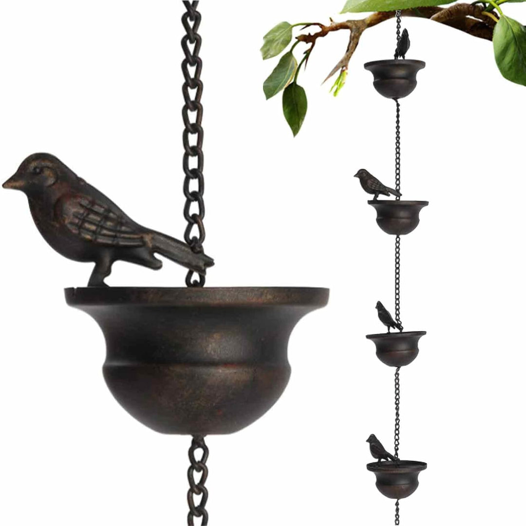 Regenkette 2,4 m,Rain Chain,Rain Chain for Gutters,Regenablaufkette,Dachrinnenkette Regenablauf Rege