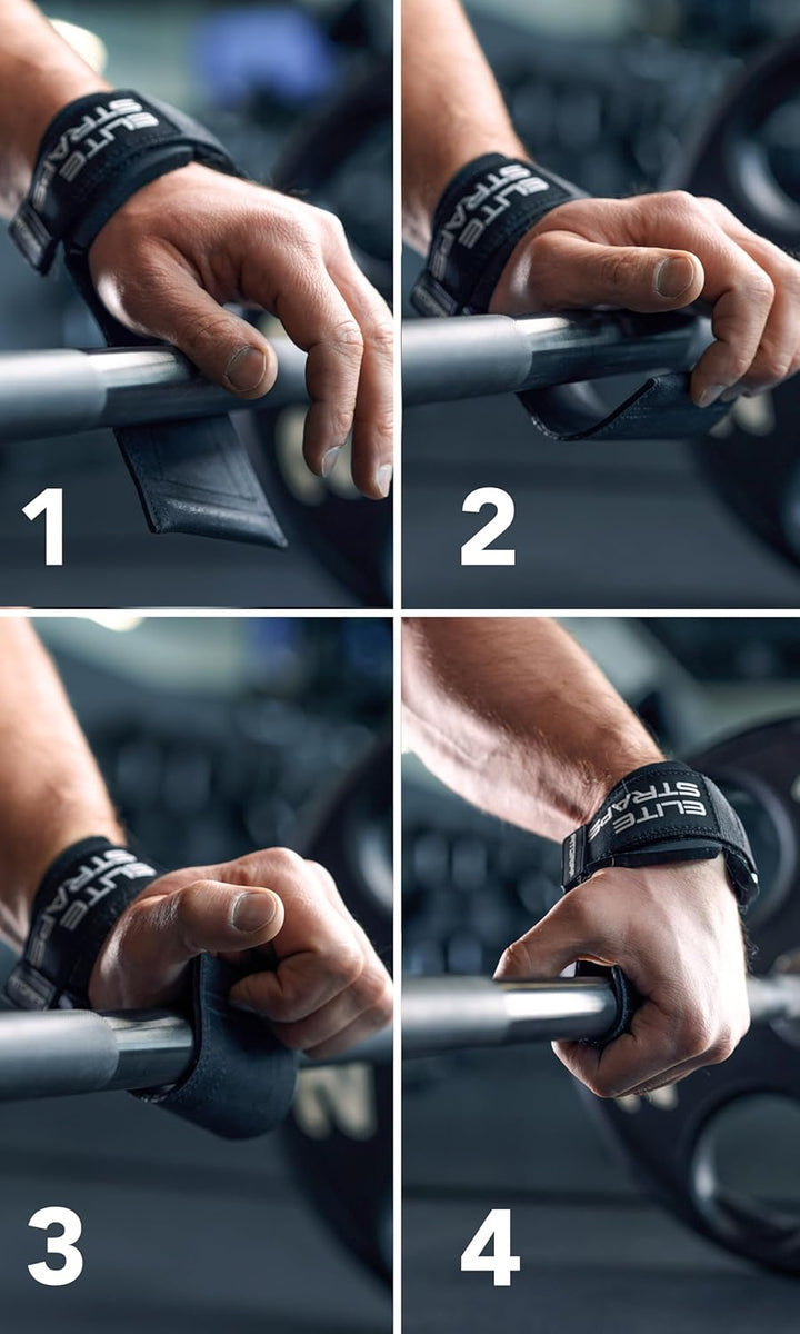Fitgriff® Elite Straps 2.0 - Zughilfen mit Gummi-Pad für Krafttraining - Bodybuilding, Fitness, Gym
