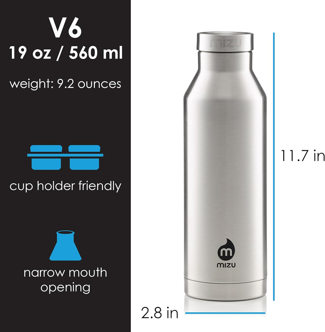 Mizu V6 Isolierte Edelstahl-Trinkflasche, Rostfrei, 560 ml