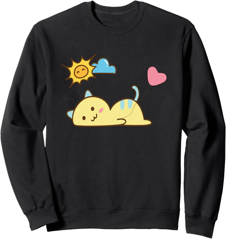Kawaii Katze Herz Sonne Cat Japan Anime Fan Geschenk Kawaii Sweatshirt