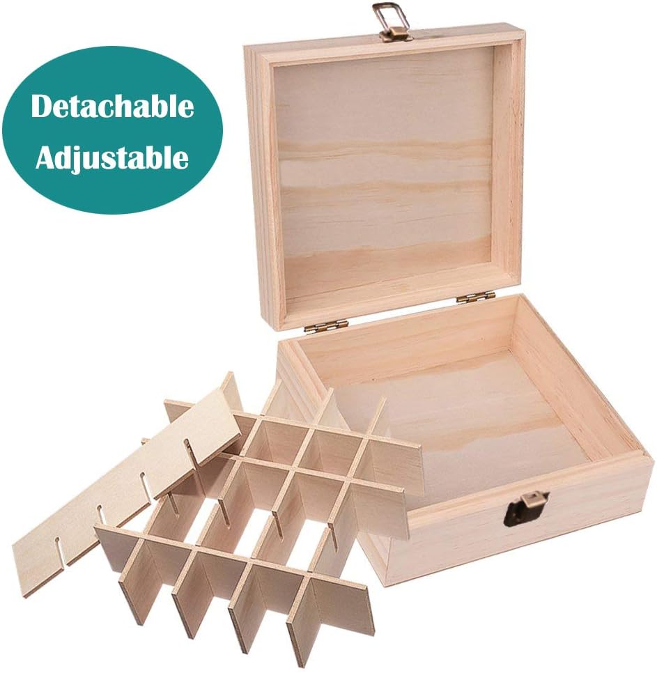 25 Slots Ätherisches Öl Box aus Holz - Bietet Platz für 5 10 15 ml ätherisches Öl-Flaschen - Ideales