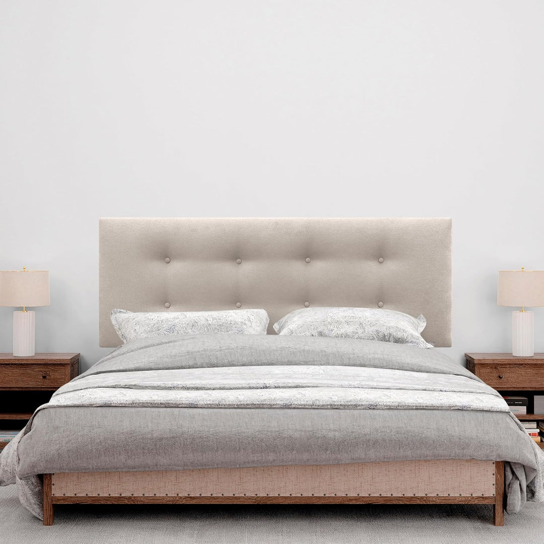 DHOME Kunstleder oder Stoff Kopfteil AQUALINE Pro mit 2 Reihen von Knöpfen gepolstertes Kopfteil Lux