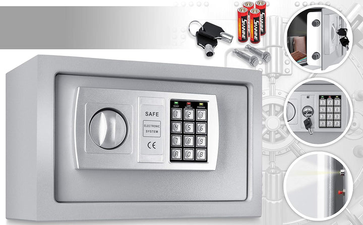 KESSER® Elektr. Tresor | 31x20x20cm | LED-Anzeige | Elektronischer Safe | Doppelbolzenverriegelung |
