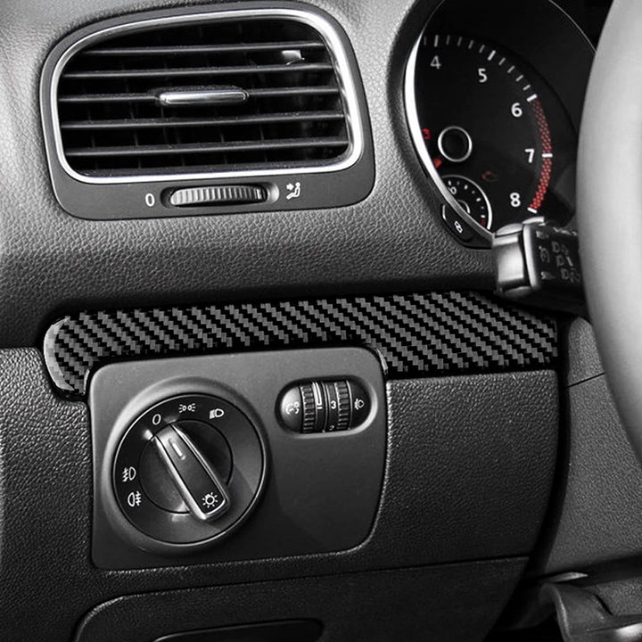 KUNGKIC Kohlefaser Armaturenbrett Zierleiste Auto Mittelkonsolenstreifen für Volkswagen VW Golf 6 GT