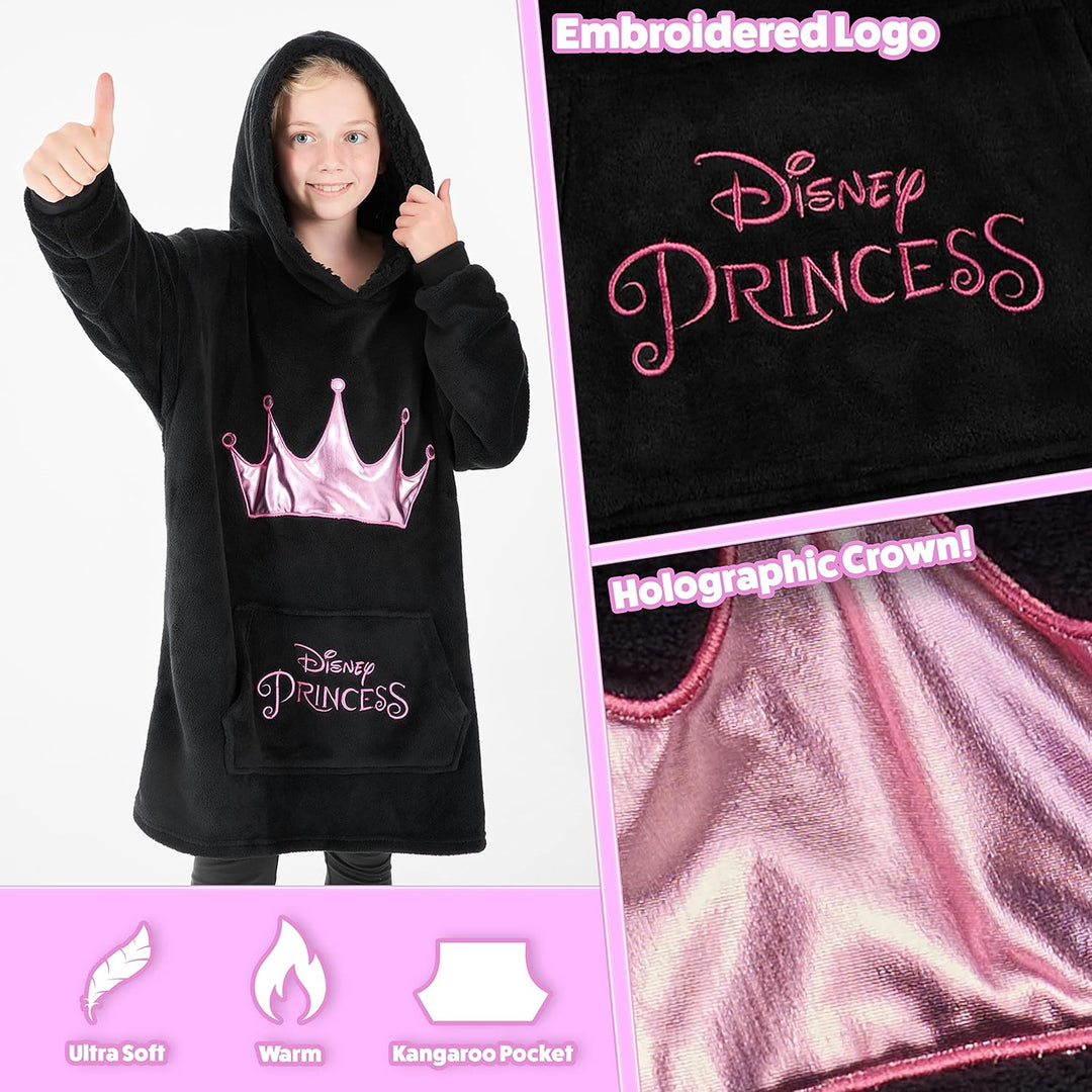 Disney Stitch Kapuzenpullover Mädchen, Übergrosse Hoodie Decke Kinder mit Sherpa-Kapuze und Kängurut