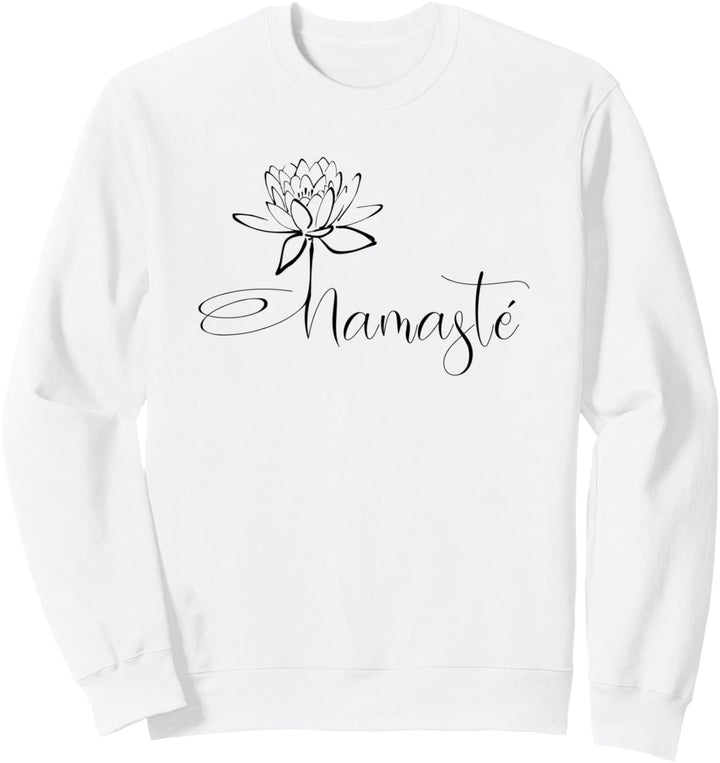 Yoga Mamas Outfit Namasté Schriftzug Lotusblume schwarz Sweatshirt