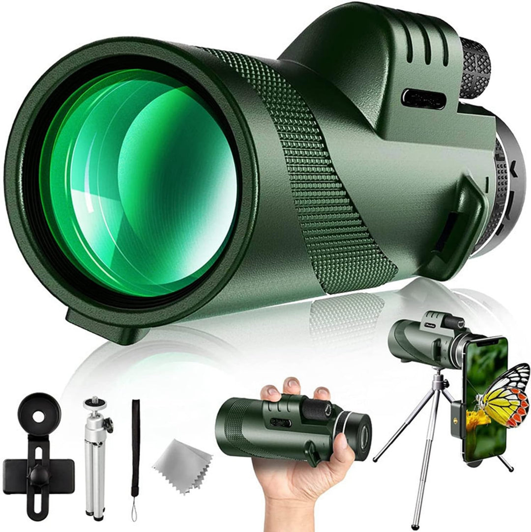 Monokular Teleskop, 12x50 Monoculars,mit BAK4-Prisma und FMC-objektiv, mit Smartphone Halterung stat