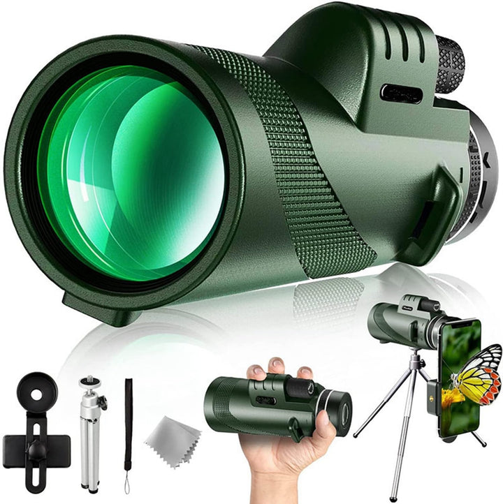 Monokular Teleskop, 12x50 Monoculars,mit BAK4-Prisma und FMC-objektiv, mit Smartphone Halterung stat