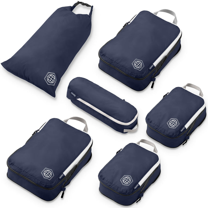 TRIPPED Travel Gear Reise-Kompressions-Packwürfel, Koffer- und Rucksack-Organizer für Kleidung, Mari