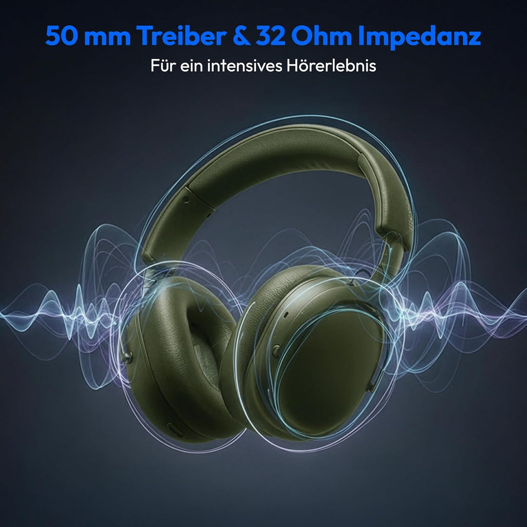 MEDION Over Ear Kopfhörer HX-1 Pure (kabellos, Bluetooth 5.4, Wireless, Passive Noise Isolation, 3+1