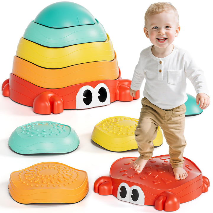 Lehoo Castle Balanciersteine für Kinder, Rutschfeste Stapelsteine Stepping Stones Kids, Balance Stei
