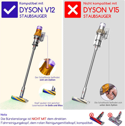 V12 Bürste für Dyson V12 Detect Slim Absolute Bürstenwalze Bürsten, Staubsauger Rolle Ersatzteile, S