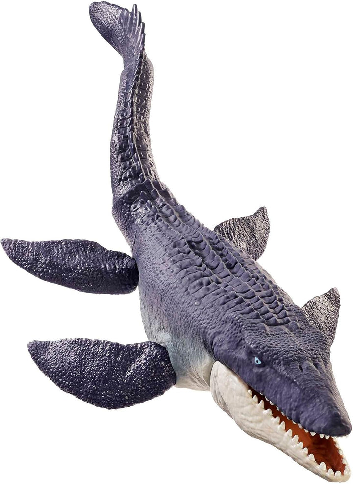 Jurassic World HNJ57 - Dominion Mosasaurus Dinosaurier Action-Figur, 70 cm gross mit beweglichen Gel