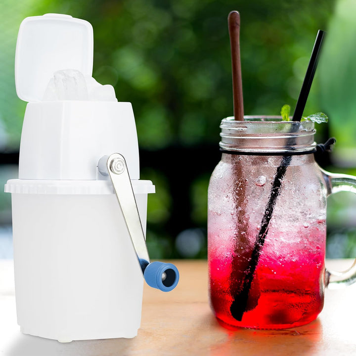 Relaxdays Eiscrusher, manuelle Eismühle, mit Handkurbel, Barzubehör, Crushed Ice für Cocktails, Long