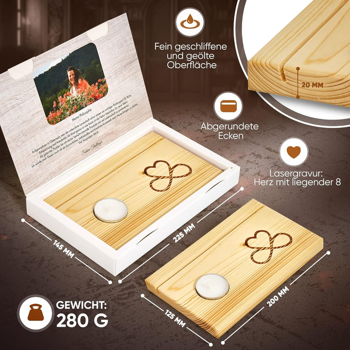 HEART & SOUL LENORMAND Kartenhalter Holz | Fotohalter, Bildhalter, Tarotkartenhalter [HANDGEMACHT] B