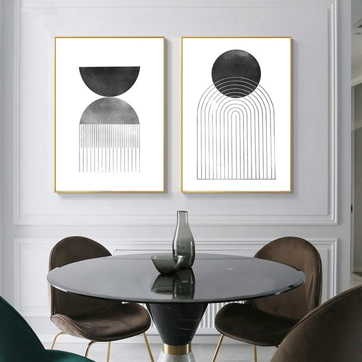 UGZDEA Abstrakt Leinwand Poster, Moderne Boho 3er Set Kunstposter Wanddeko Bilder Set für Wohnzimmer