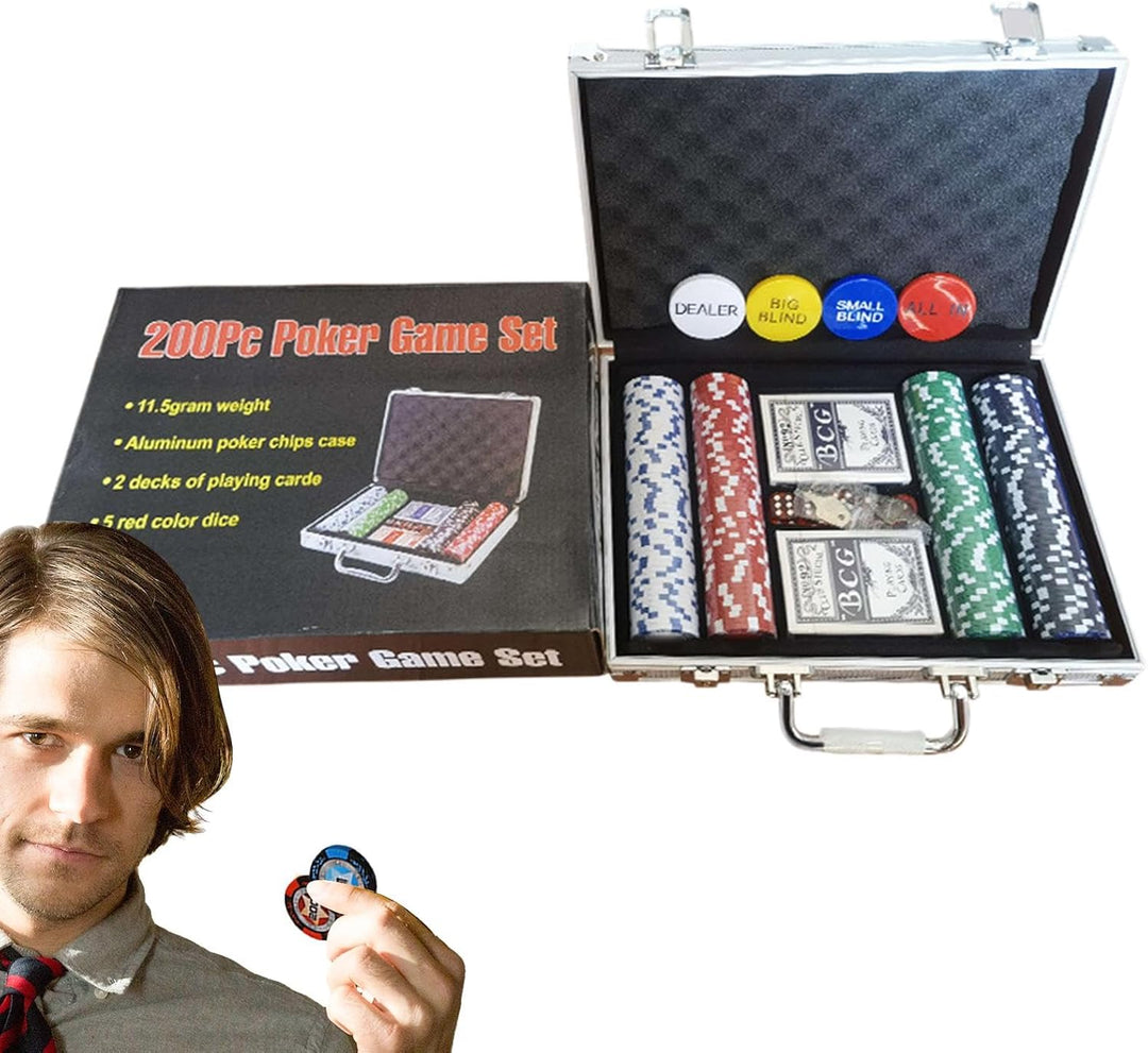 Pokerchips-Set Mit Etui | Blackjack-Poker-Chips-Set | Pokerset Für Kartenclubs, Hochwertiges Pokerch