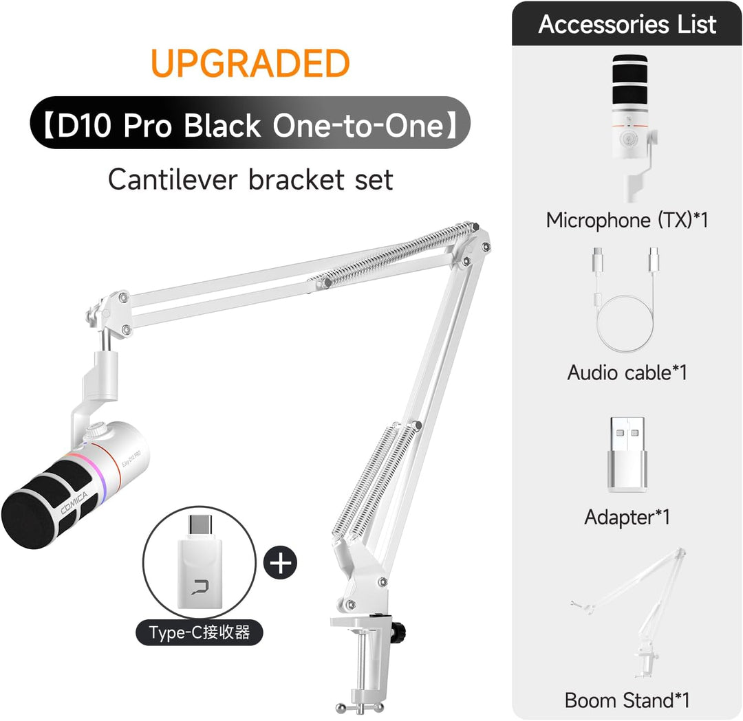 COMICA EJoy D10 Pro Mikrofon Cardioid Dynamisches USB-C/XLR Mikrofon mit 48kHz/24bit, RGB-Beleuchtun