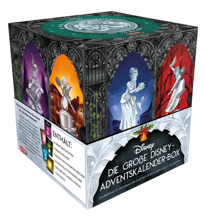 Die grosse Disney-Adventskalender-Box 2025 – Zauberhafte Weihnachts-Box mit 24 Büchern und 1.152 Sei