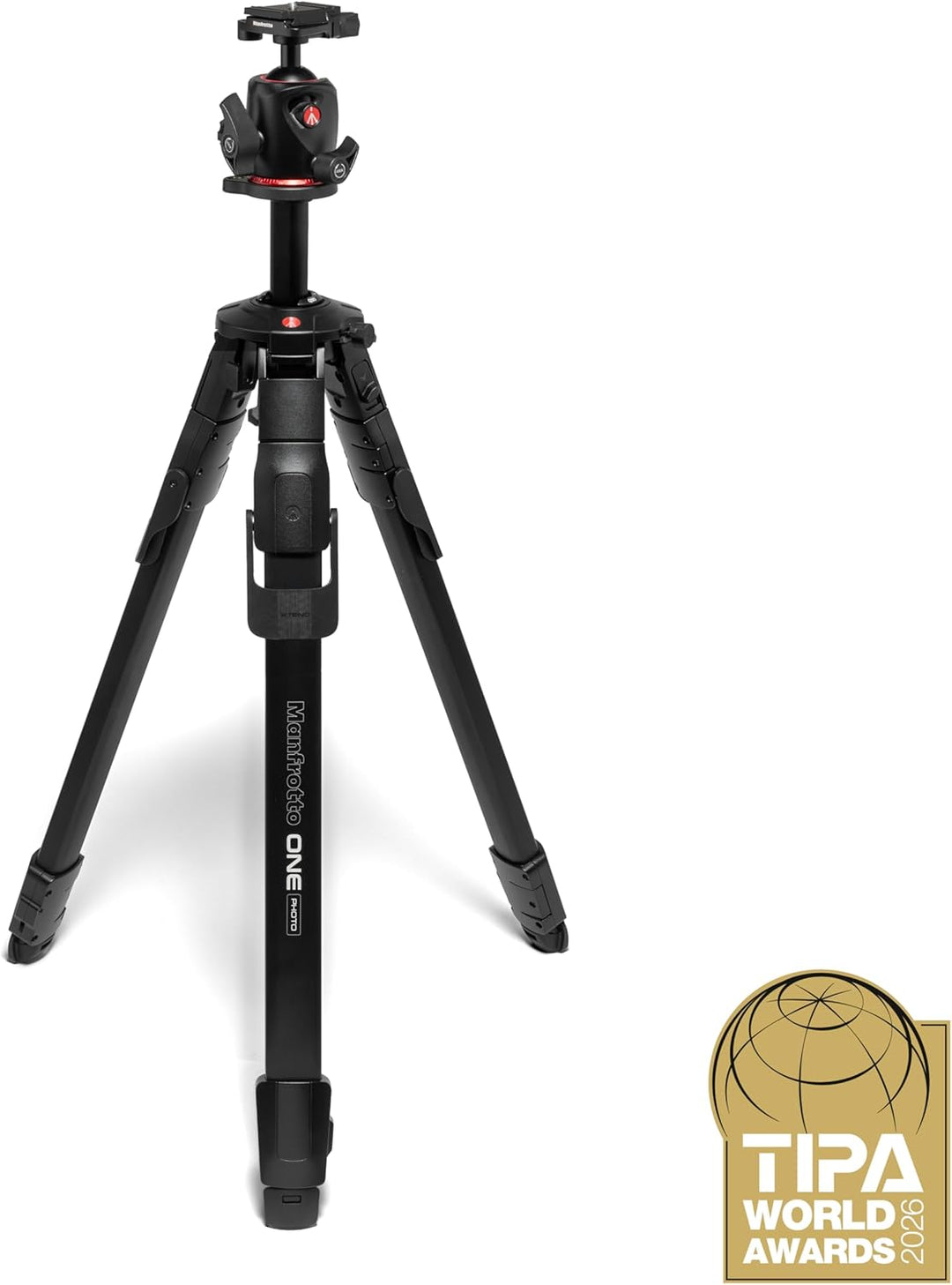 Manfrotto ONE Photo, Aluminium‑Stativ‑Kit mit XPRO Kugelkopf Arca‑Swiss, 12 kg Tragkraft, 90° Horizo