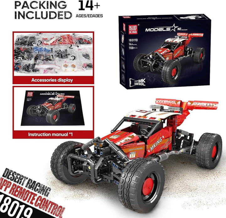 Mould King 18019B Technik Geländewagen Modellbaustein, 708 Teile Ferngesteuerter All Terrain Fahrzeu