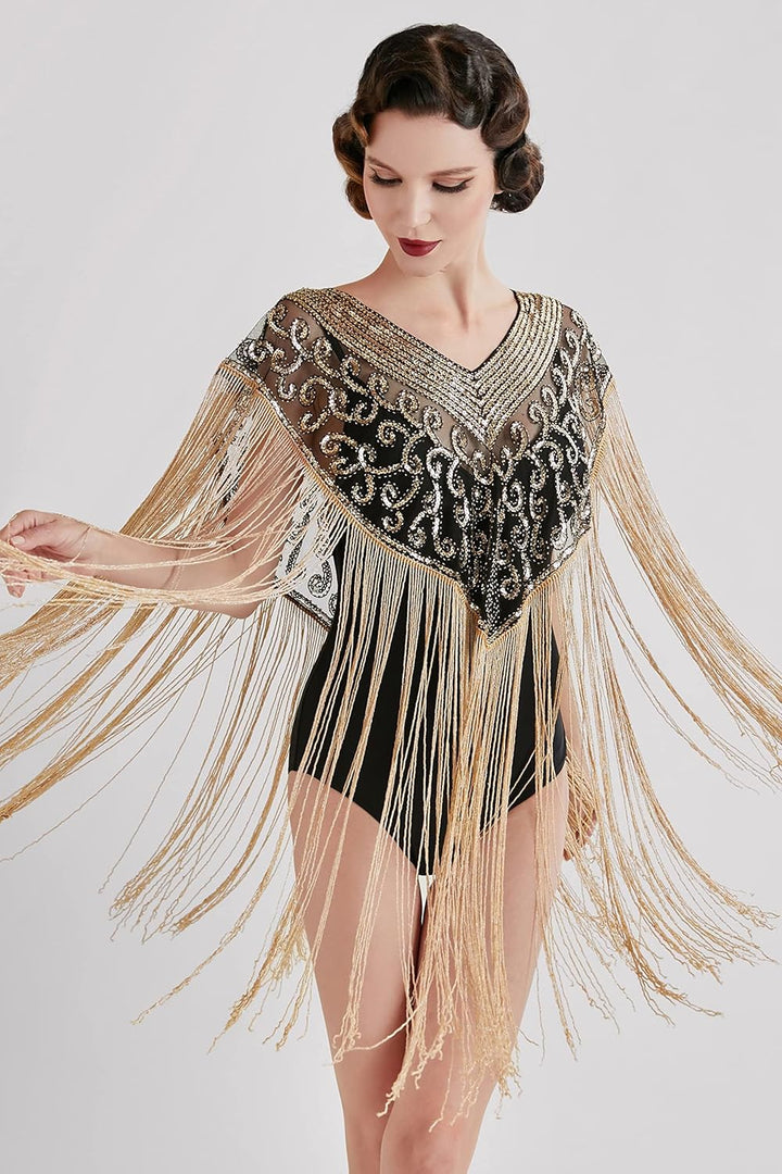 BABEYOND 1920s Retro Schal Damen Umschlagtücher für Abendkleid Hochzeit Party Braut Schal Gatsby Kos