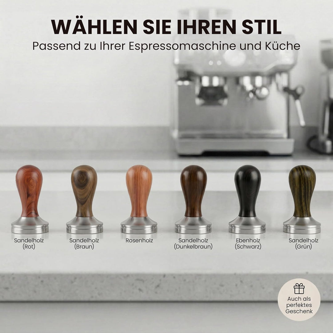 scarlet espresso | Tamper »Classic«, stilvoller Espresso-Stempel mit ergonomischem Griff aus Edelhol