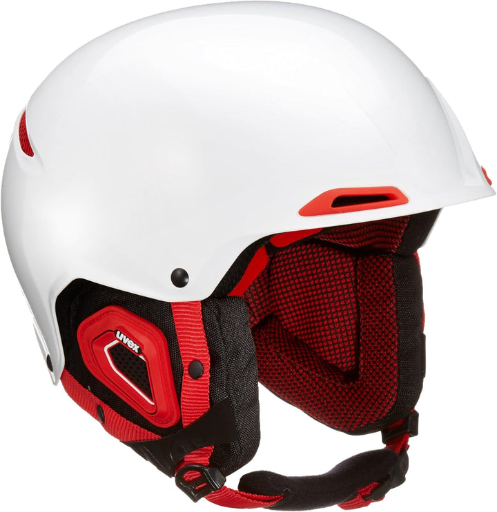 uvex Unisex-Erwachsene JAKK+ Skihelm, White-Red, 52-55 cm