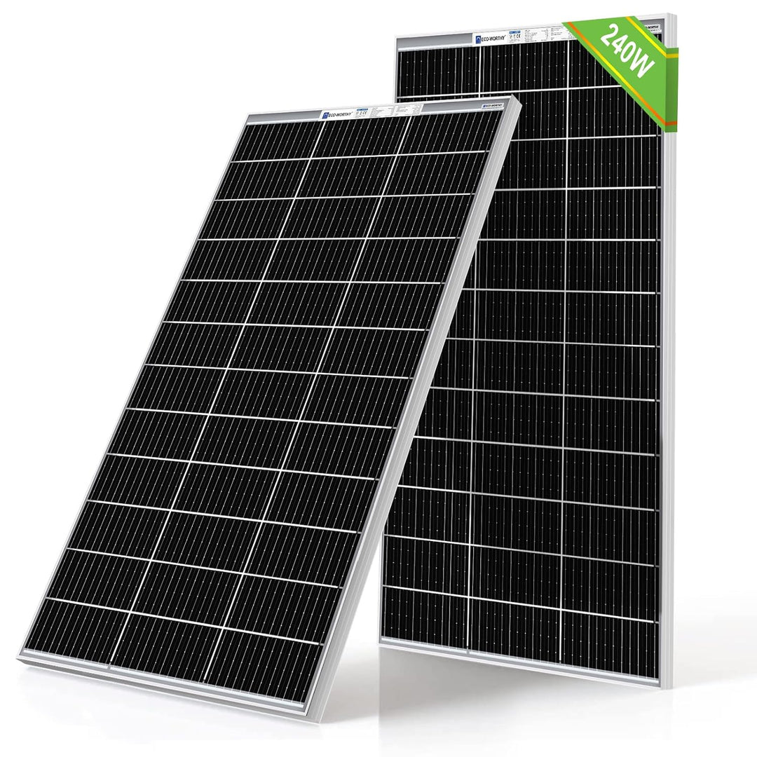 ECO-WORTHY 240W Bifazial Solarpanel, 2 Stücke 120W Monokristallines Solarmodul Ideal zum Aufladen vo