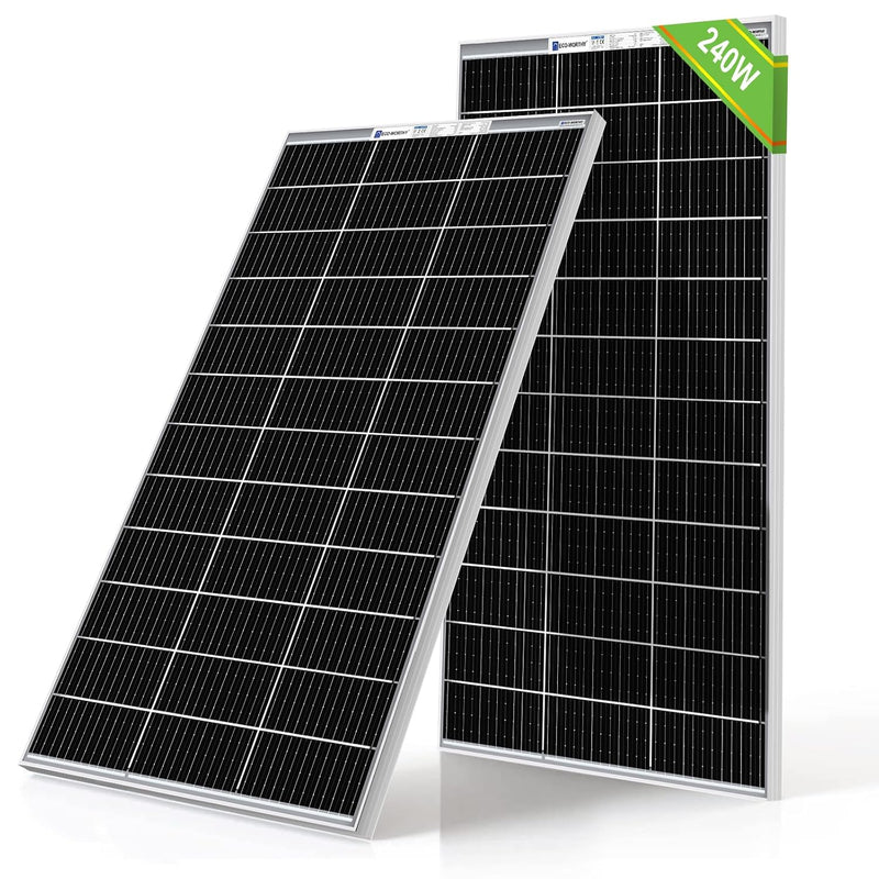 ECO-WORTHY 240W Bifazial Solarpanel, 2 Stücke 120W Monokristallines Solarmodul Ideal zum Aufladen vo