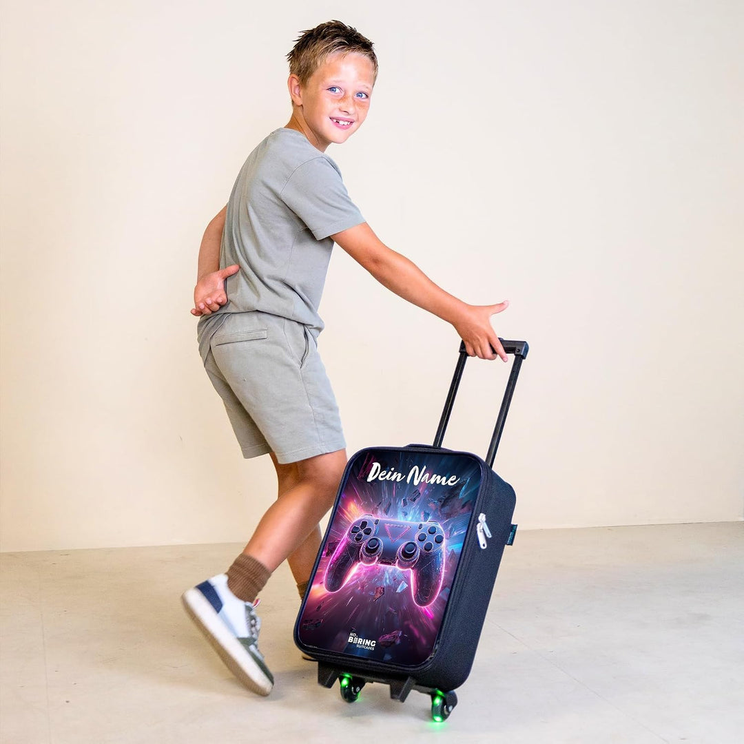 NoBoringSuitcases.com® Kinderkoffer Klein Personalisiert mit Name 48x31x19 cm Reisekoffer Kleiner Ki