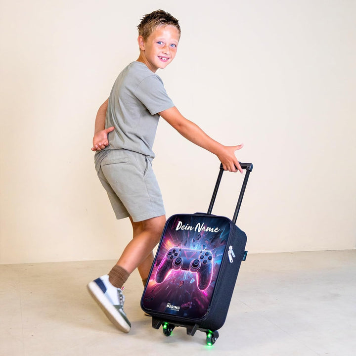NoBoringSuitcases.com® Kinderkoffer Klein Personalisiert mit Name 48x31x19 cm Reisekoffer Kleiner Ki