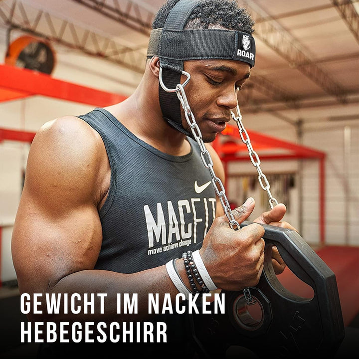 Roar® Halsgeschirr, Gewichtheber-Trainer, dicker Riemen, Hals für Workout-Entwicklung, Hut, Widersta