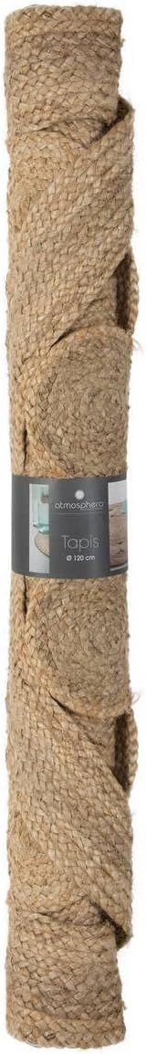 Jute Wind durchbrochener Teppich D120 D. 120 cm Beige, D. 120 cm Beige